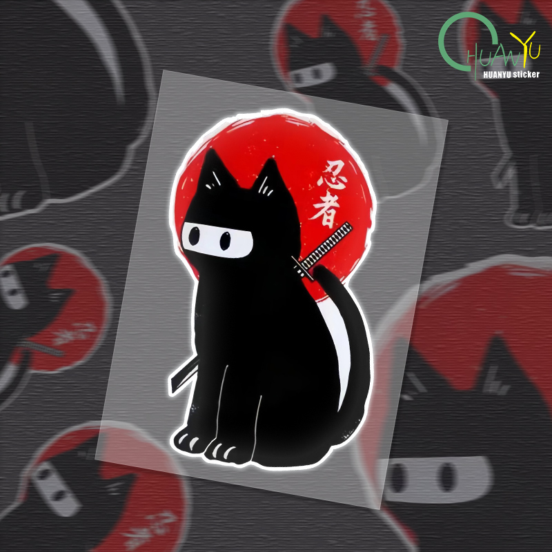 Motorcycle Gear Japan - Reflective Cat Japanese Car Sticker Cat