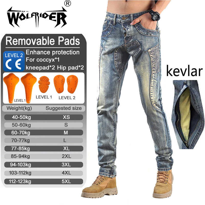 Motorcycle Gear Japan - Kevlar Motorcycle Jeans Men Aramid Protection
