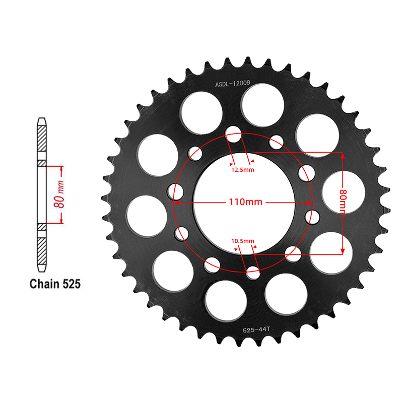 Motorcycle Gear Japan - Motorcycle 525 Chain 15T Front 44T