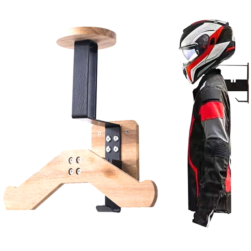 Black Walnut Helmet Holder - 2 - đánh giá và giá Motorcycle Gear Hanger