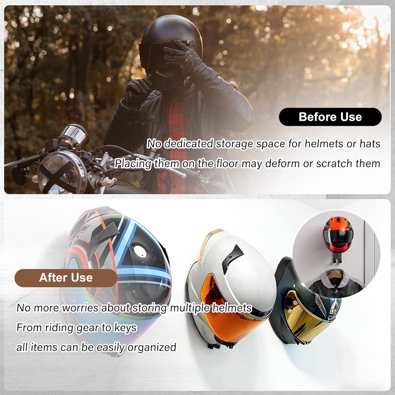 Motorcycle Helmet Holder Wall  - đánh giá và giá Motorcycle Gear Hanger